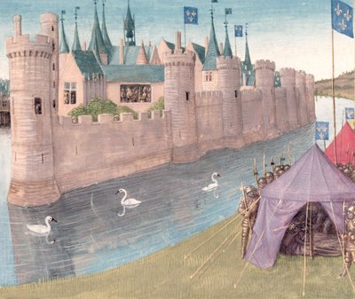 Death of Clothar I and the Division of His Kingdom, Grandes Chroniques de France by Jean Fouquet
